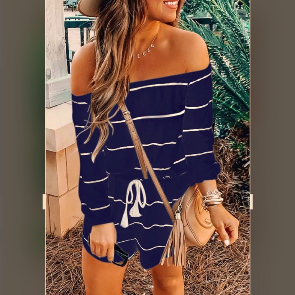 Zeewer Black/White striped Shorts Jumper L
